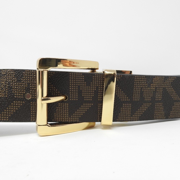 MICHAEL Michael Kors Accessories - Michael Kors Synthetic Leather Belt Gold NWT